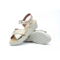 3136 Sandalia de piel  con velcro, planta de gel, antideslizante