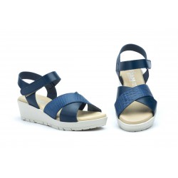 3135 Sandalia de piel  con velcro, planta de gel, antideslizante