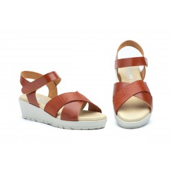 3135  Leather wedge sandals, gel insole, non-slip