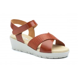 3135 Sandalia de piel  con velcro, planta de gel, antideslizante