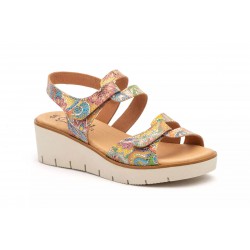 455  Leather wedge sandals, gel insole, non-slip