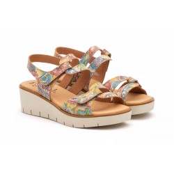 455  Leather wedge sandals, gel insole, non-slip