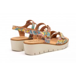 455  Leather wedge sandals, gel insole, non-slip