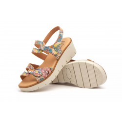 455  Leather wedge sandals, gel insole, non-slip