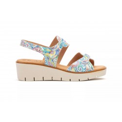 455  Leather wedge sandals, gel insole, non-slip