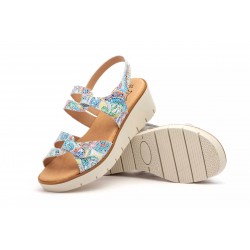 455  Leather wedge sandals, gel insole, non-slip