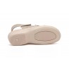 20504 Leather and textil wedge sandals with gel insole, and velcro