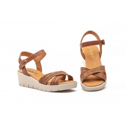 Leather wedge sandals, confort insole, non-slip