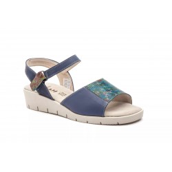 Leather wedge sandals, confort insole, non-slip, rubber sole