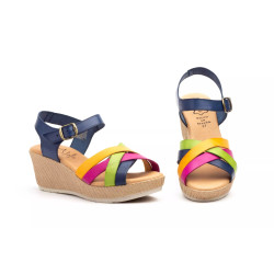 Leather wedge sandals