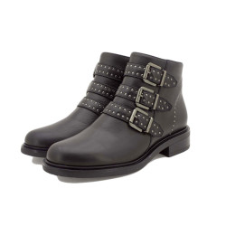 Black   Leather boots Women...