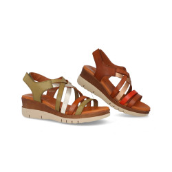 4194 Leather wedge sandal,...