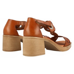 MARILA Baku Sandalia de piel de tiras con planta del gel, cómoda, plataforma