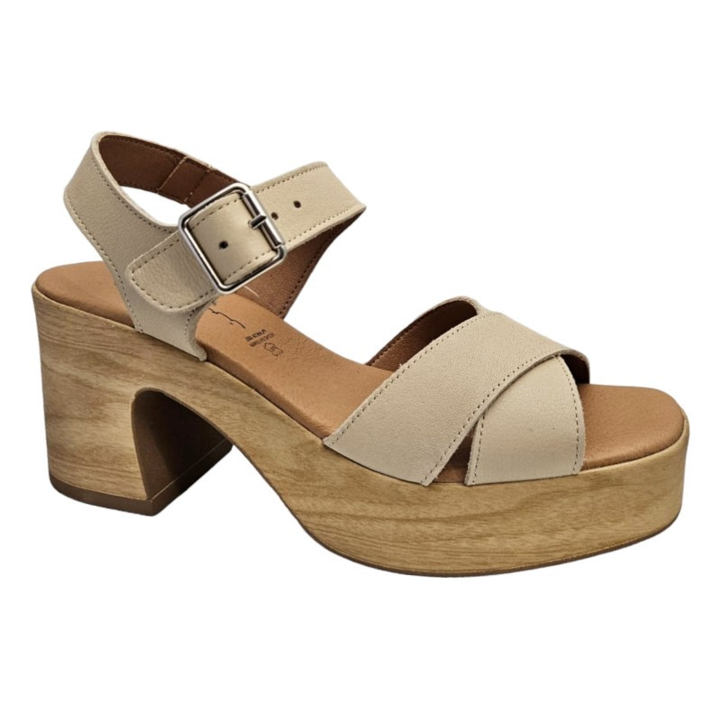 black leather sandals, women's mid-heel sandals, footwear made in Spain, Rodri sandals