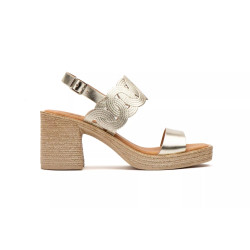 201Leather heel sandal, comfort insole, non-slip, platform, brand DSD