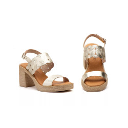 201Leather heel sandal, comfort insole, non-slip, platform, brand DSD