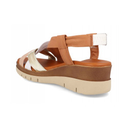 Leather wedge sandals, gel insole, non-slip