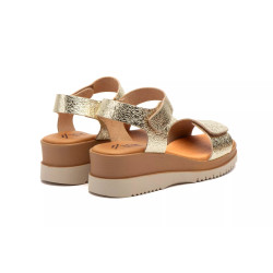 160 Leather wedge sandals, gel insole, non-slip, velcro closure