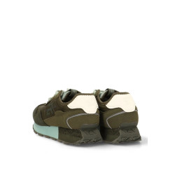 Shoe- Leather and fabric Sneakers shoes with laces