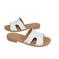 Sandalia de piel animal print-Mujer