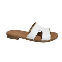 Sandalia de piel animal print-Mujer