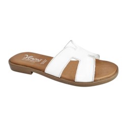 Sandalias Pala Mujer de Piel Real - Diseño Icónico "H" - Fabricadas en España - Modelo Veranas