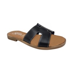 Sandalias Pala Mujer de Piel Real - Diseño Icónico "H" - Fabricadas en España - Modelo Veranas