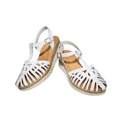 Leather wedge sandal, comfort insole, non-slip, Marila