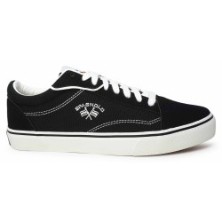 Spagnolo canvas sneakers, men's urban footwear, classic black sneakers, Spanish fashion brand, casual street shoes.