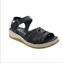Strappy soft leather, wedge sandals, comfort insole, velcro closure, 48+ Hours