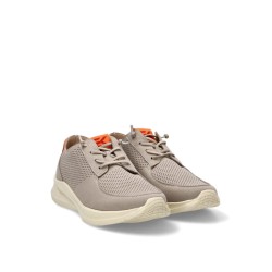 DEPORTIVO piel kaki y gris, cordones elásticos, plantilla extraible en piel, suela ligera y resistente, ETIKA HOMBRE, BLANCO