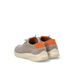 DEPORTIVO piel kaki y gris, cordones elásticos, plantilla extraible en piel, suela ligera y resistente, ETIKA HOMBRE, BLANCO