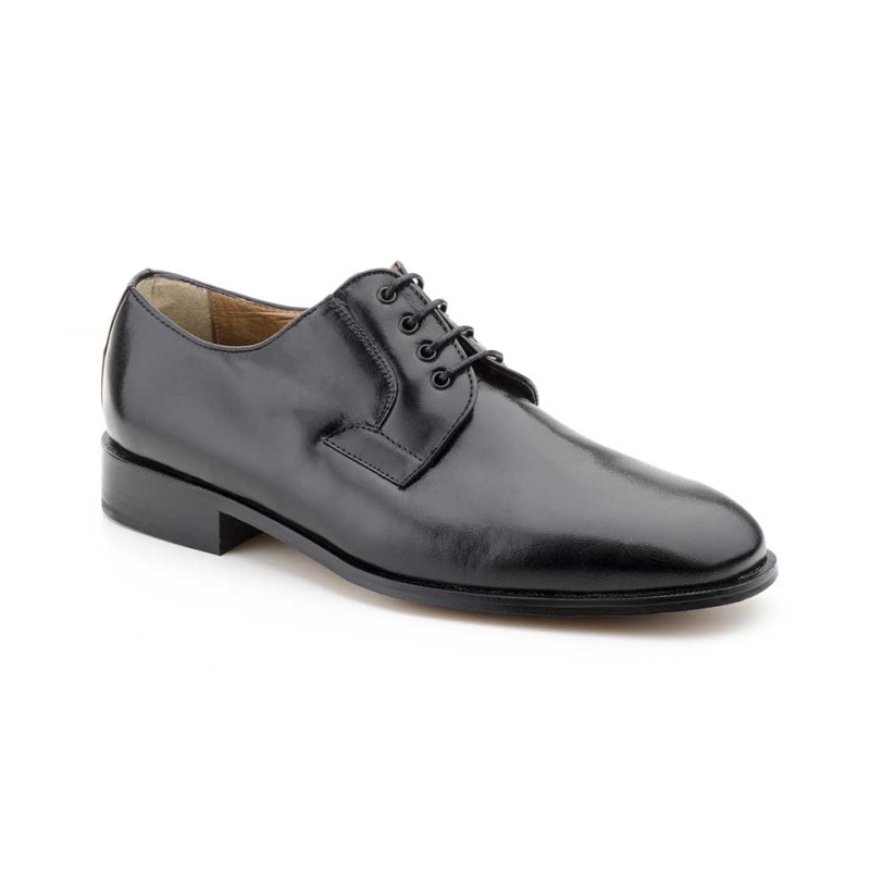 Black leather men shoes with laces, Classic Derby Shoe in Premium Leather – Handcrafted in Spain