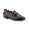 ZAPATO PIEL en negro, con suela de cuero, zapato elegante de vestir