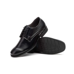 Zapatos de piel para vestir, suela de goma, cierre de cordones