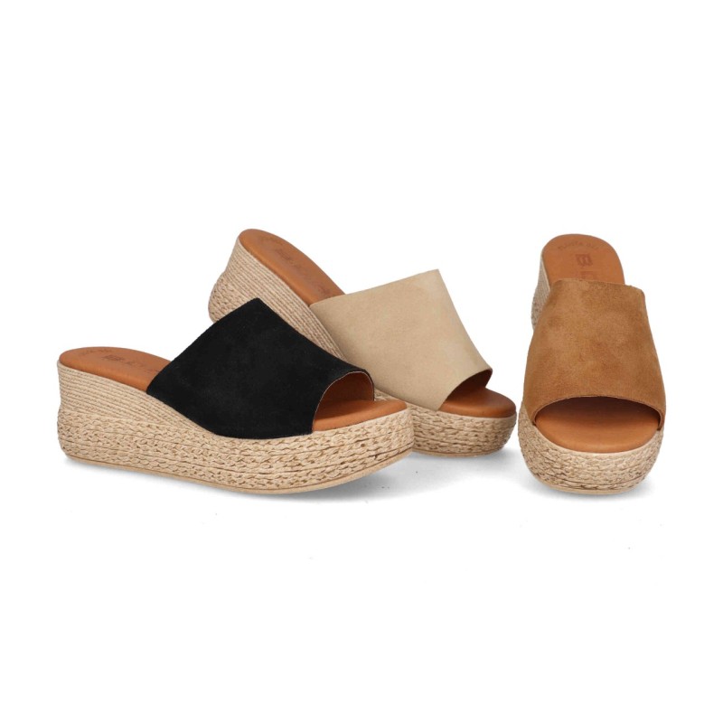 Beige,Bronw and Black Leather clogs, comfort insole, rubber sole