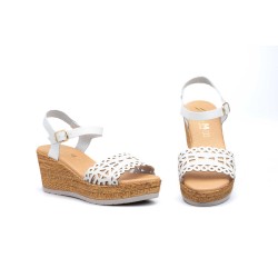 Leather wedge sandals, platform, gel insole, non-slip