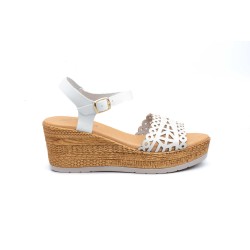 Leather wedge sandals, platform, gel insole, non-slip