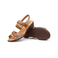 Leather wedge sandals, gel insole, soft, non slip