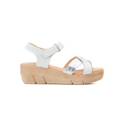 Leather wedge sandals, gel insole, non-slip