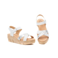 Leather wedge sandals, gel insole, non-slip