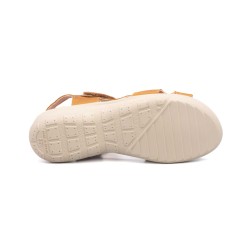 Sandalia de piel, walking, plantilla confort, suela antideslizante