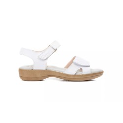 Leather wedge sandal, comfort insole, non-slip