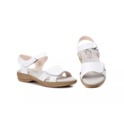 Leather wedge sandal, comfort insole, non-slip