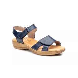 Leather wedge sandal, comfort insole, non-slip