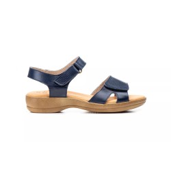 Leather wedge sandal, comfort insole, non-slip