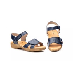 Leather wedge sandal, comfort insole, non-slip