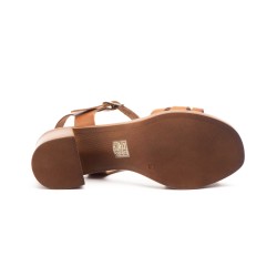 Leather heel sandal, comfort insole, non-slip, platform