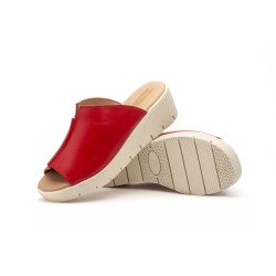 Bronw,Black and red Leather clogs, comfort insole, rubber sole