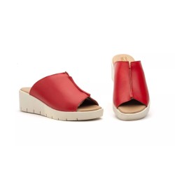 Bronw,Black and red Leather clogs, comfort insole, rubber sole